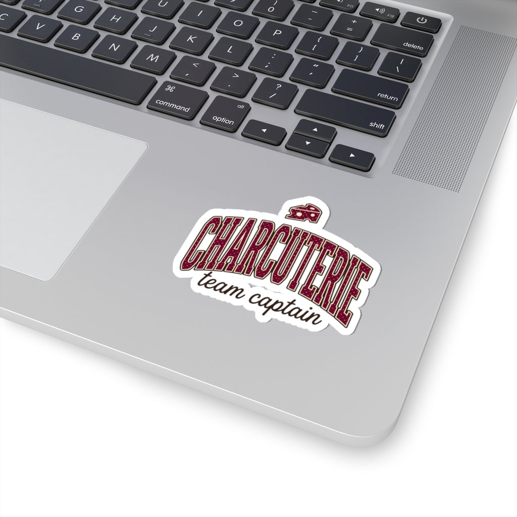 Charcuterie Team Captain Kiss-Cut Sticker | Polka Dot Accent, Retro Preppy