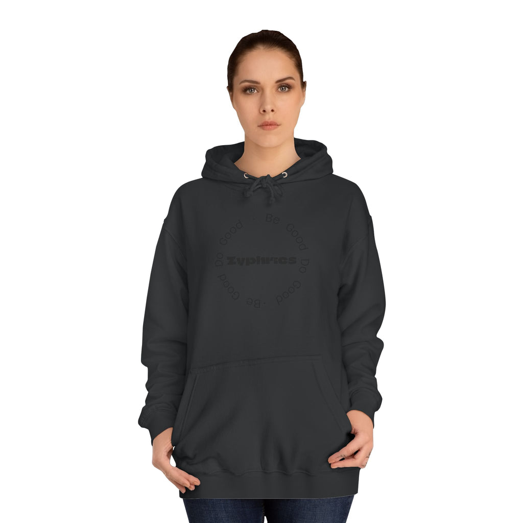 Minimalist ‘Good Vibes’ White Hoodie — College Style Casual Pullover