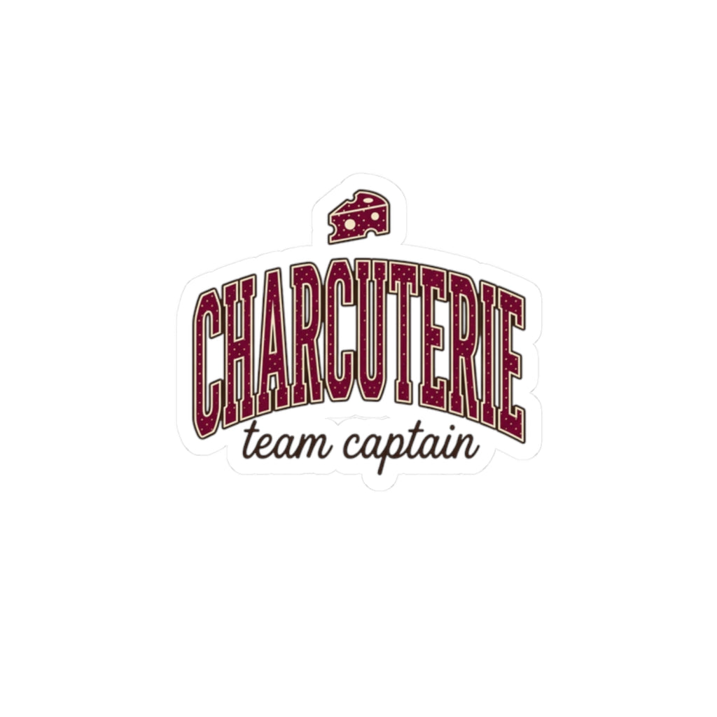 Charcuterie Team Captain Kiss-Cut Sticker | Polka Dot Accent, Retro Preppy