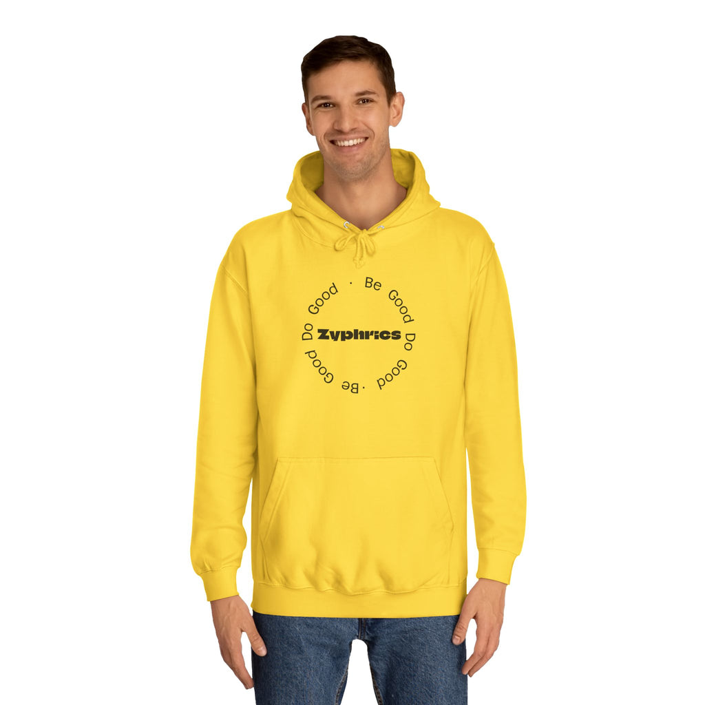 Minimalist ‘Good Vibes’ White Hoodie — College Style Casual Pullover