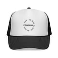 Trucker Cap — Minimal 'Be Good' Circular Text Mesh Hat