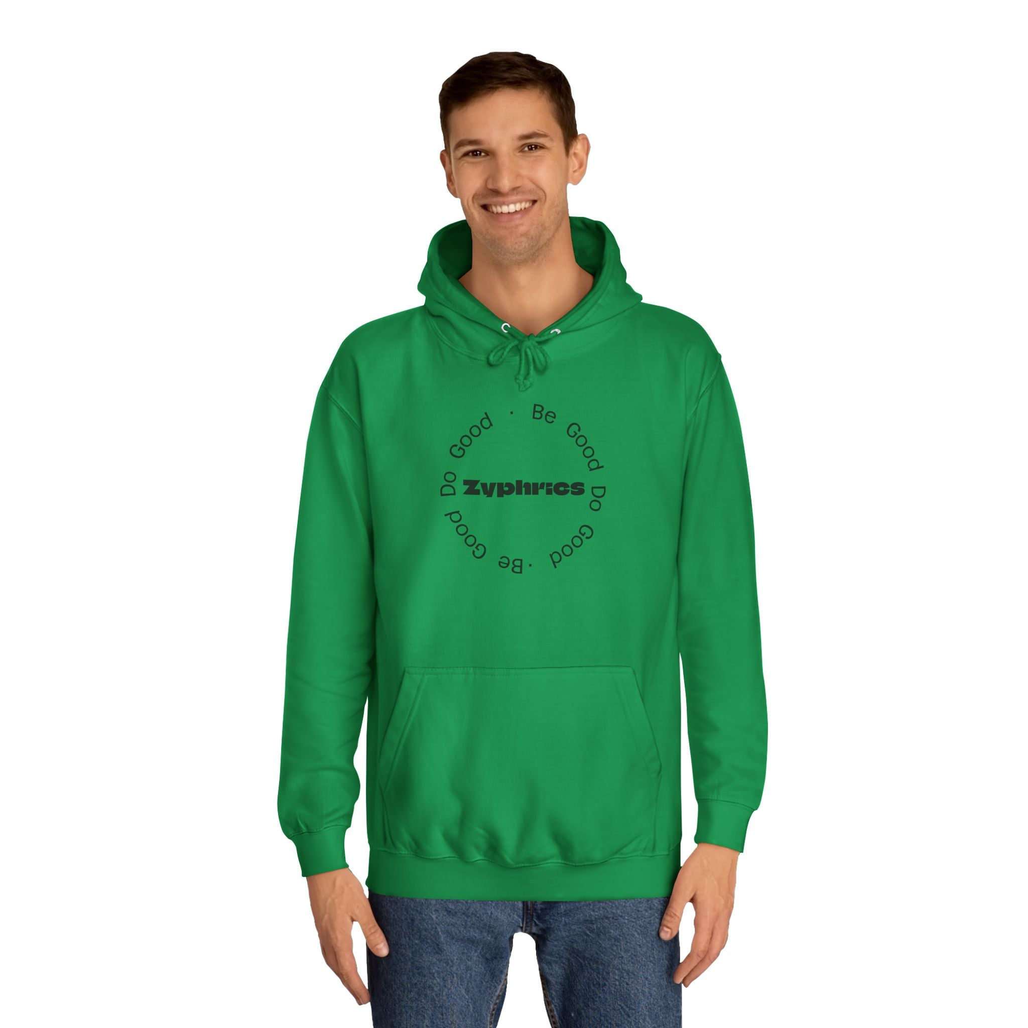 Minimalist ‘Good Vibes’ White Hoodie — College Style Casual Pullover