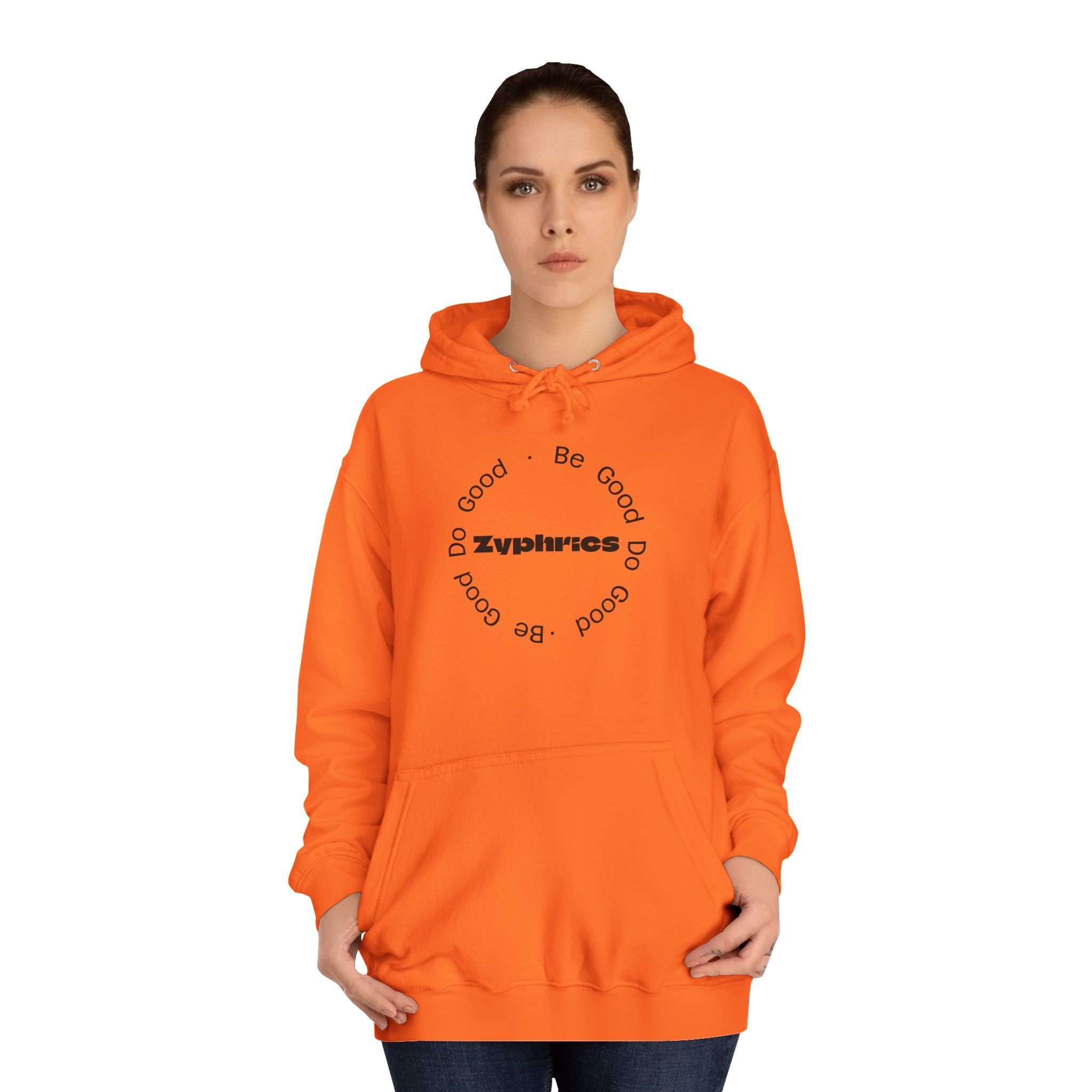 Minimalist ‘Good Vibes’ White Hoodie — College Style Casual Pullover