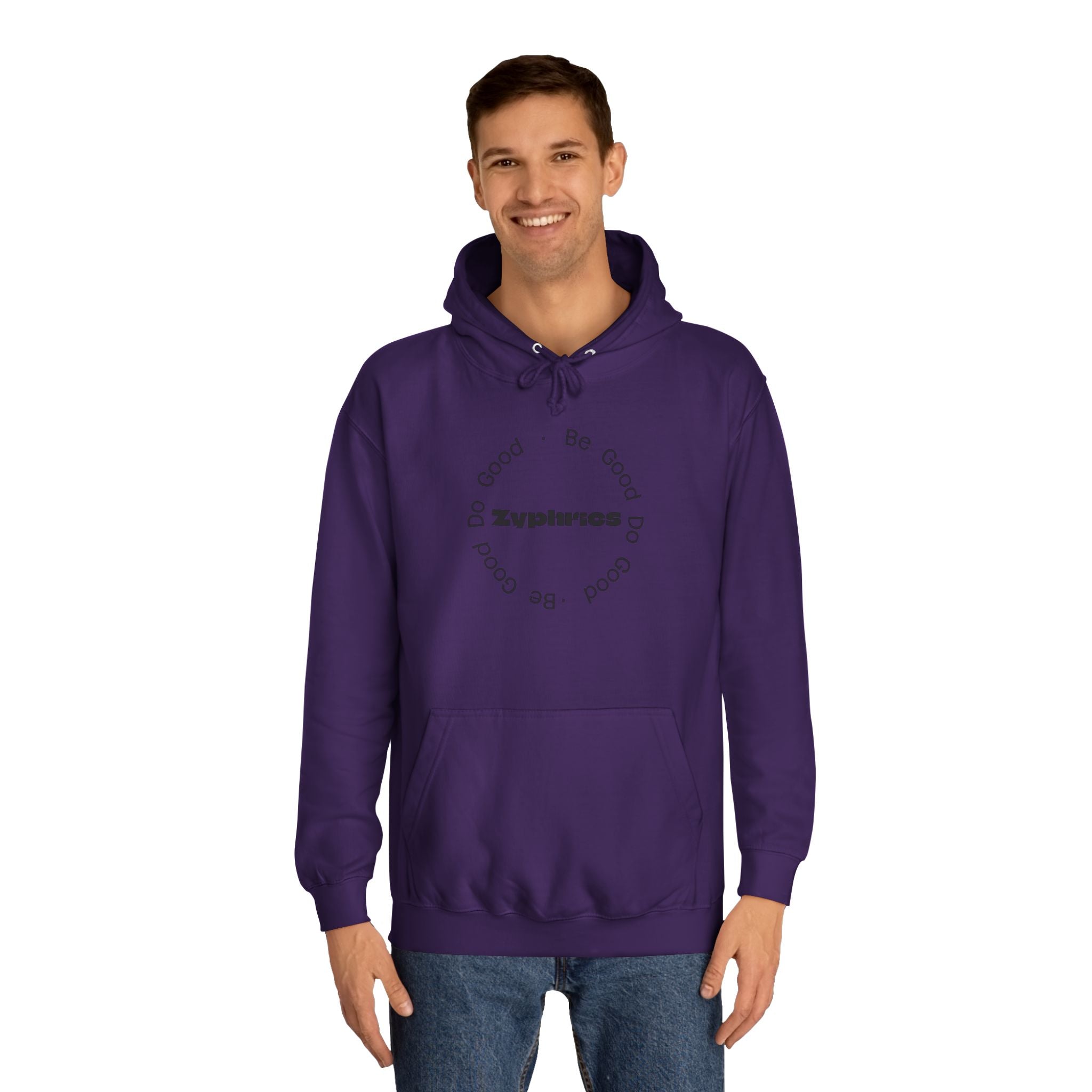 Minimalist ‘Good Vibes’ White Hoodie — College Style Casual Pullover