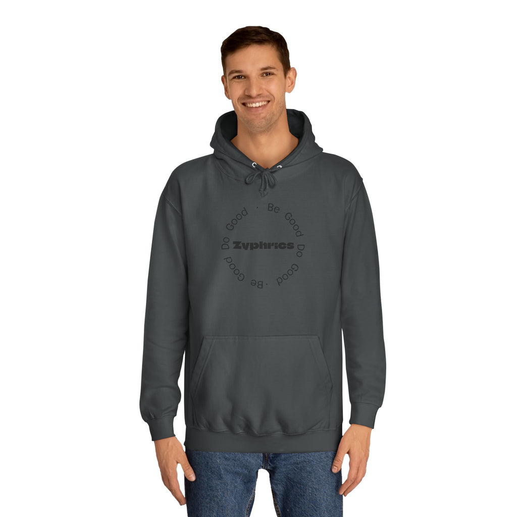 Minimalist ‘Good Vibes’ White Hoodie — College Style Casual Pullover