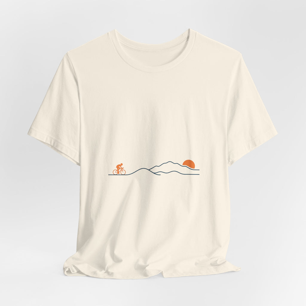 Sunset Road Cycling Tee | Minimal Tour de France Inspired