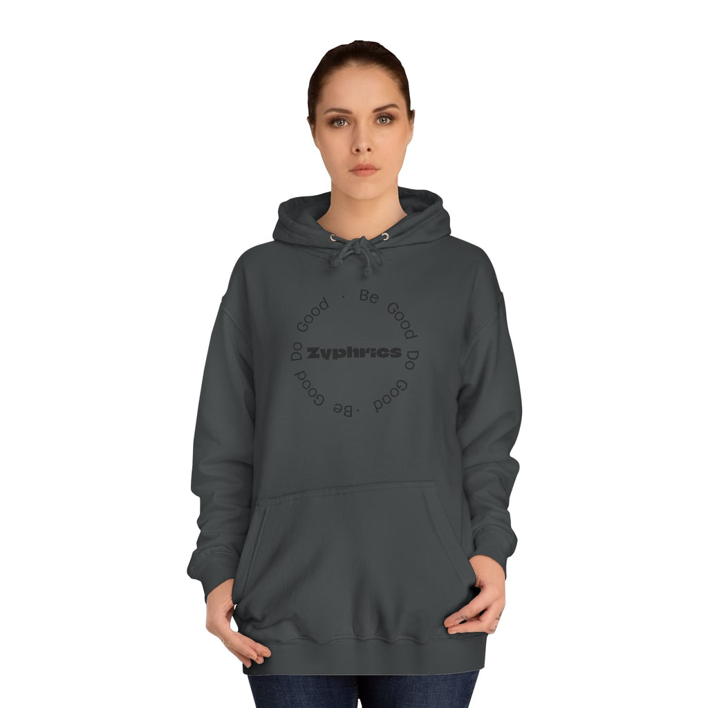Minimalist ‘Good Vibes’ White Hoodie — College Style Casual Pullover