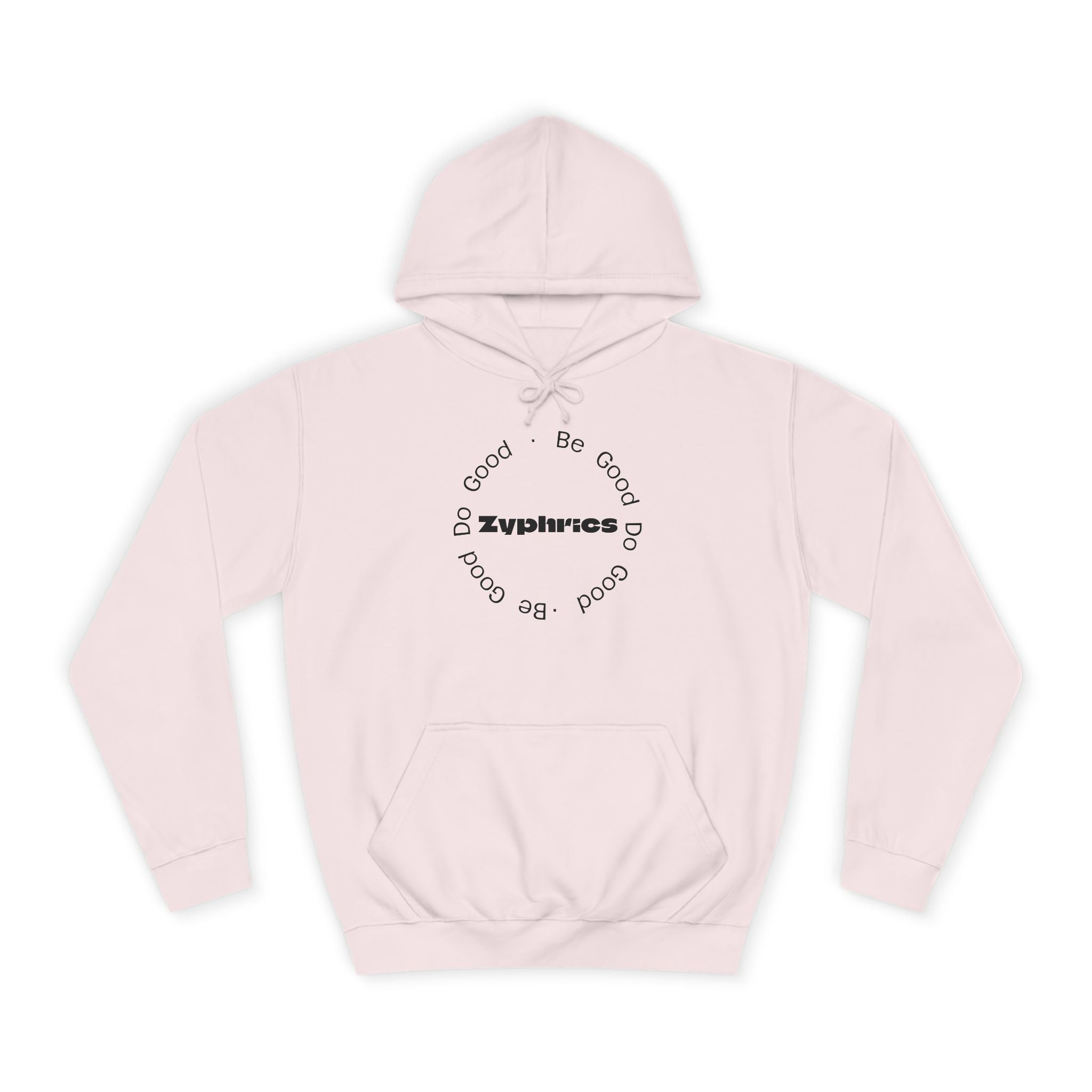 Minimalist ‘Good Vibes’ White Hoodie — College Style Casual Pullover