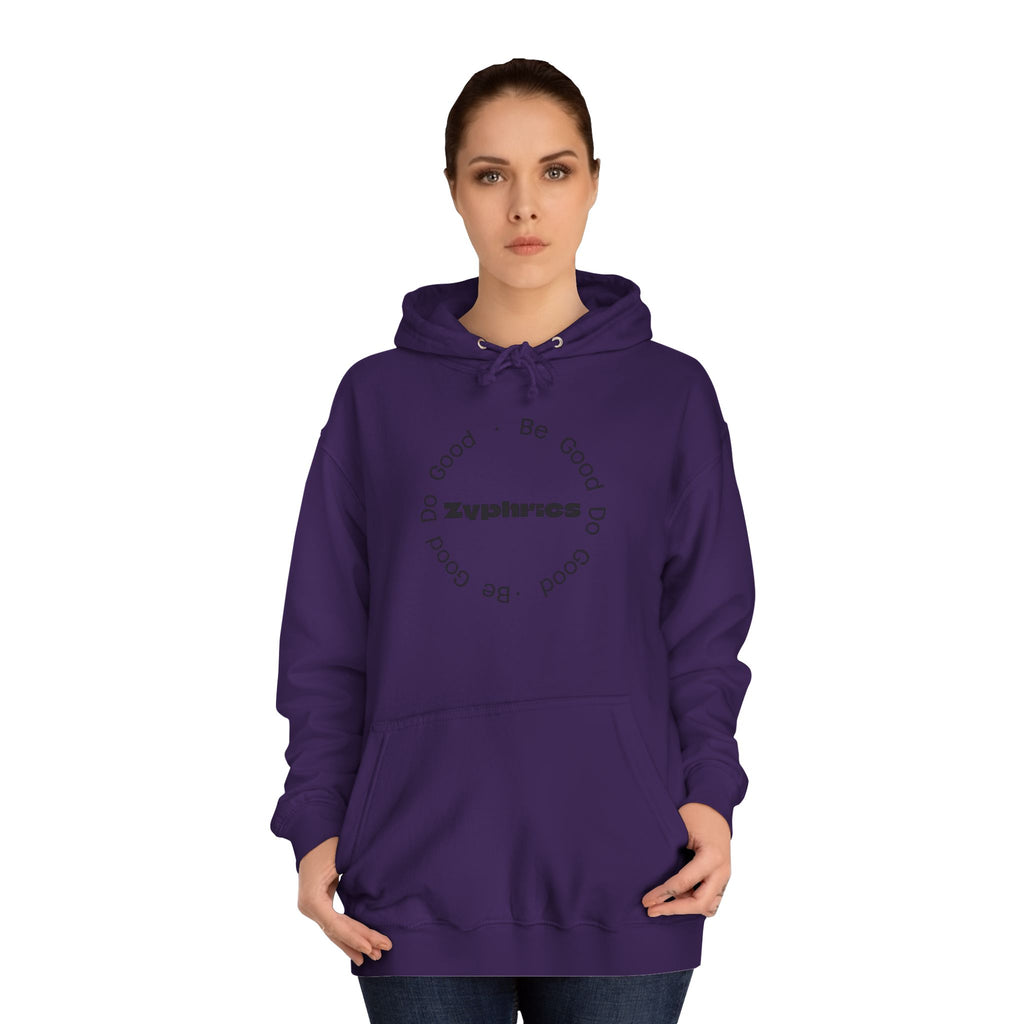 Minimalist ‘Good Vibes’ White Hoodie — College Style Casual Pullover