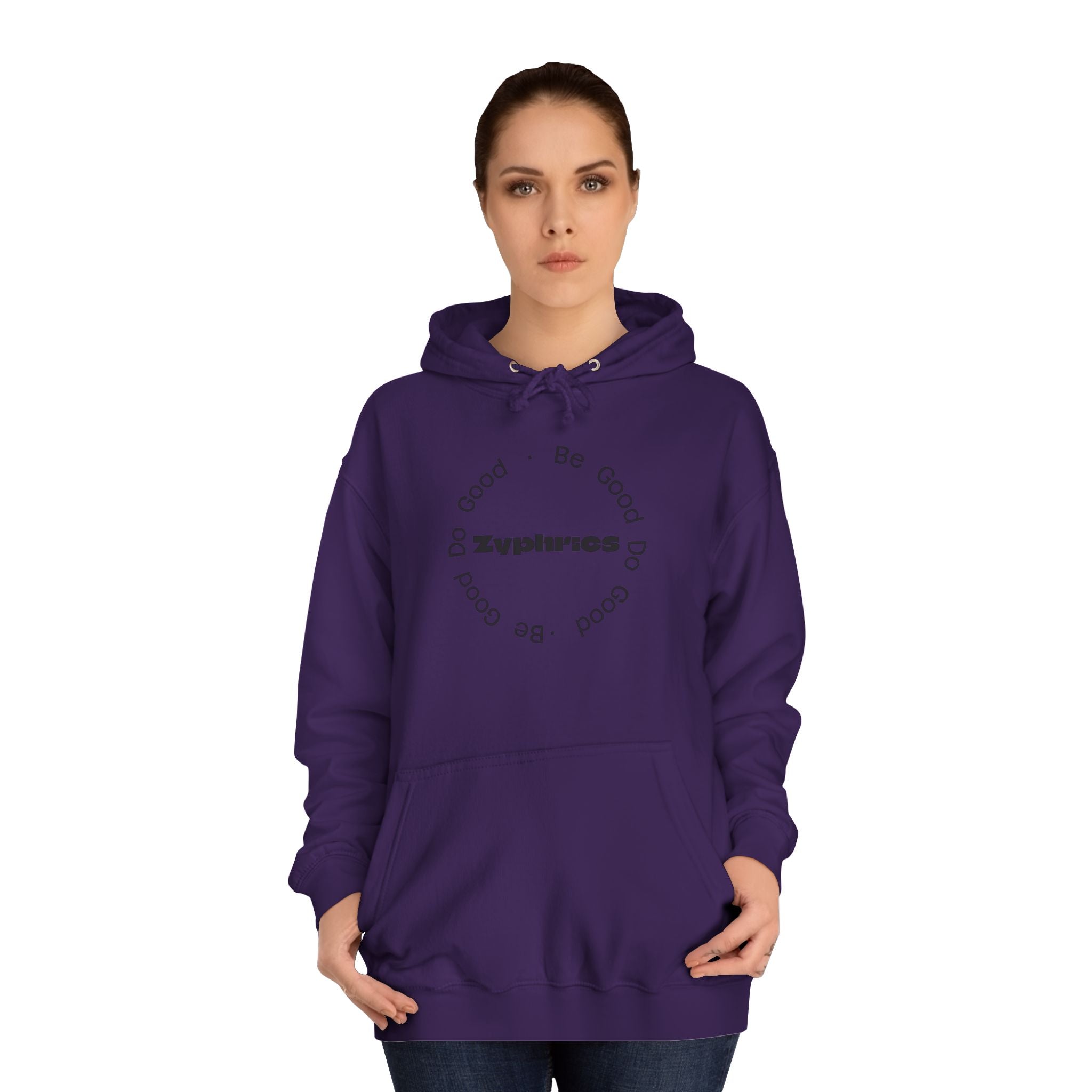 Minimalist ‘Good Vibes’ White Hoodie — College Style Casual Pullover