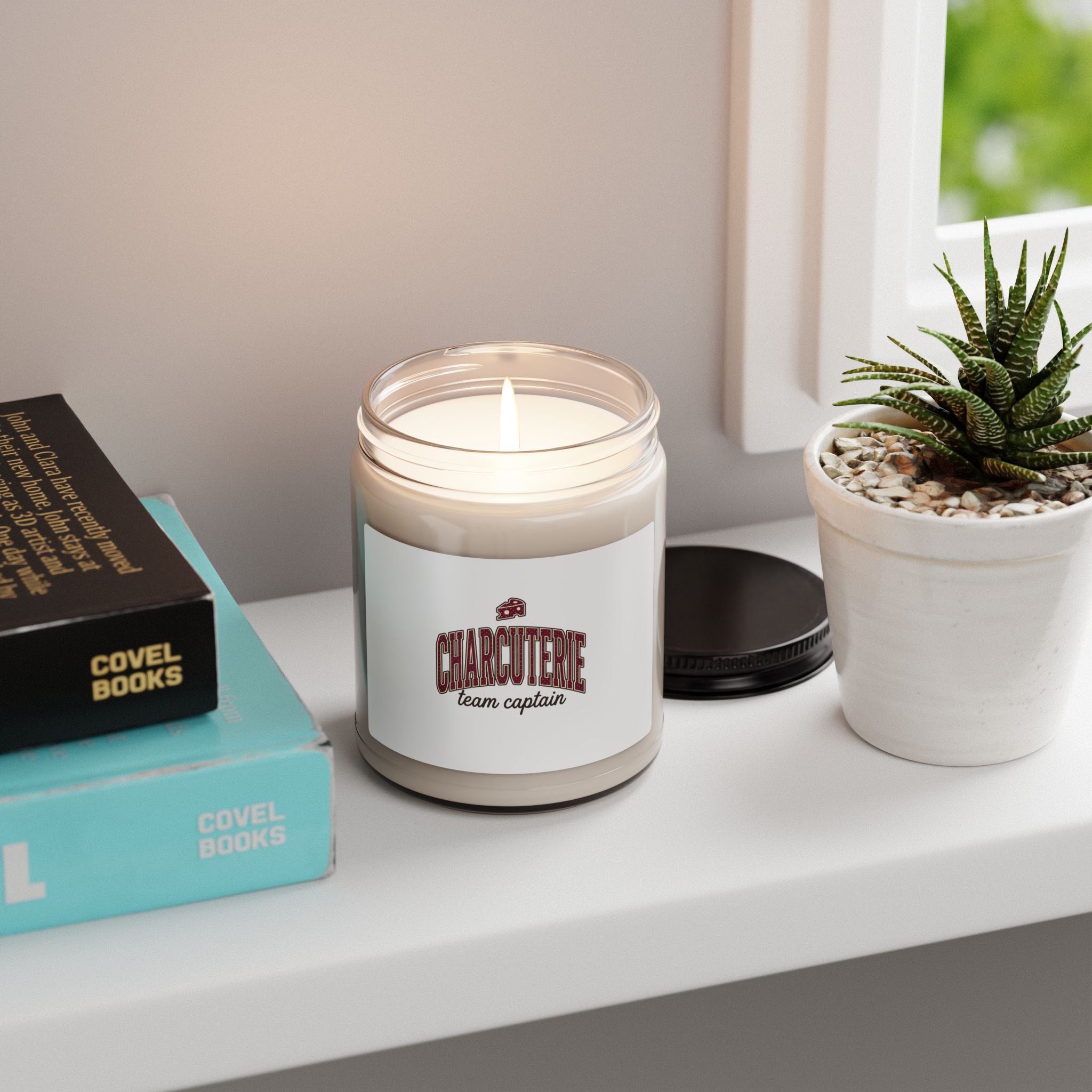 Polka Dot Charcuterie Label Candle, Soy Jar Candle | Retro Polka Dots