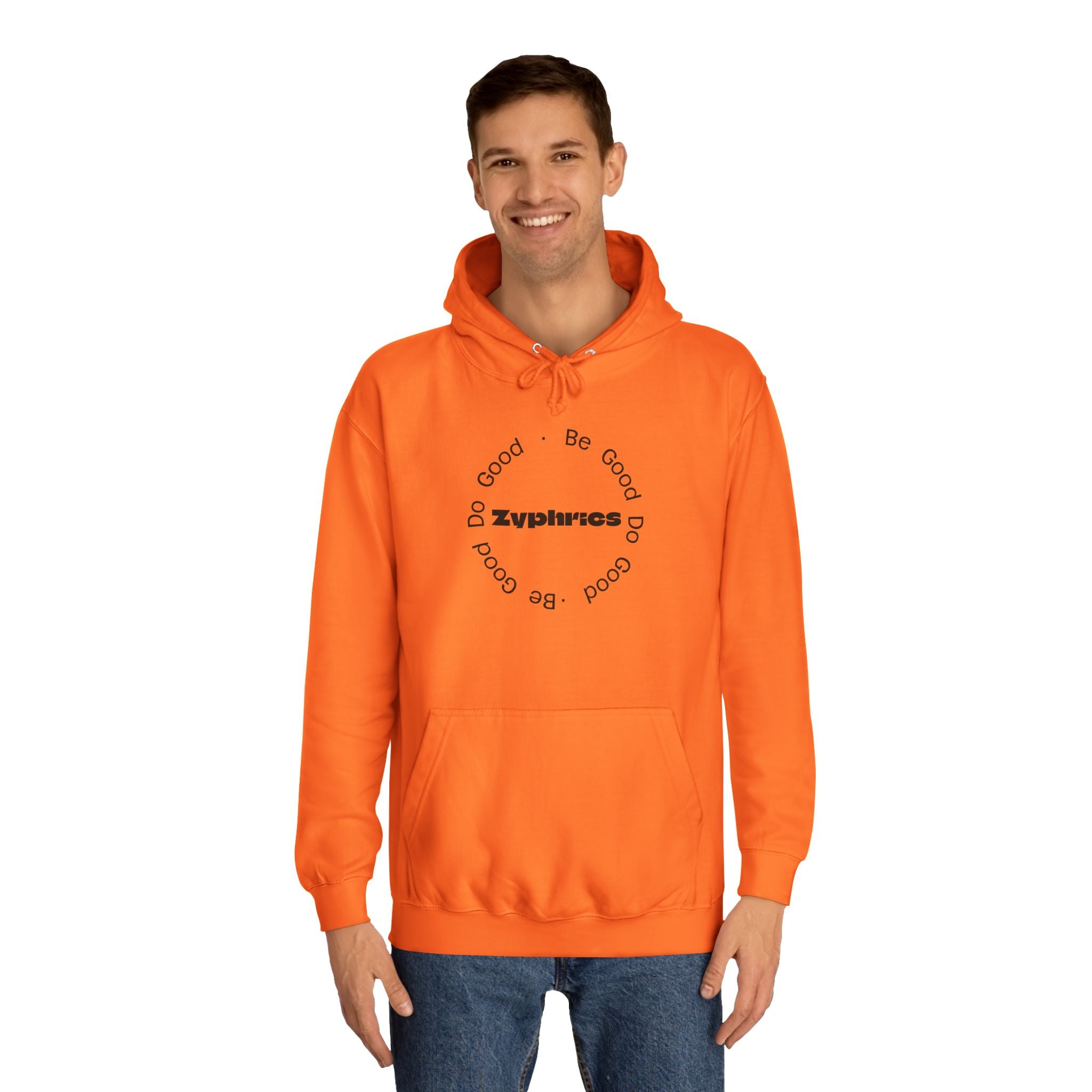 Minimalist ‘Good Vibes’ White Hoodie — College Style Casual Pullover