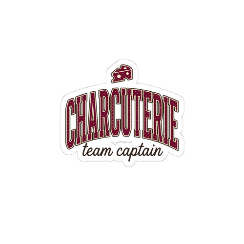 Charcuterie Team Captain Kiss-Cut Sticker | Polka Dot Accent, Retro Preppy