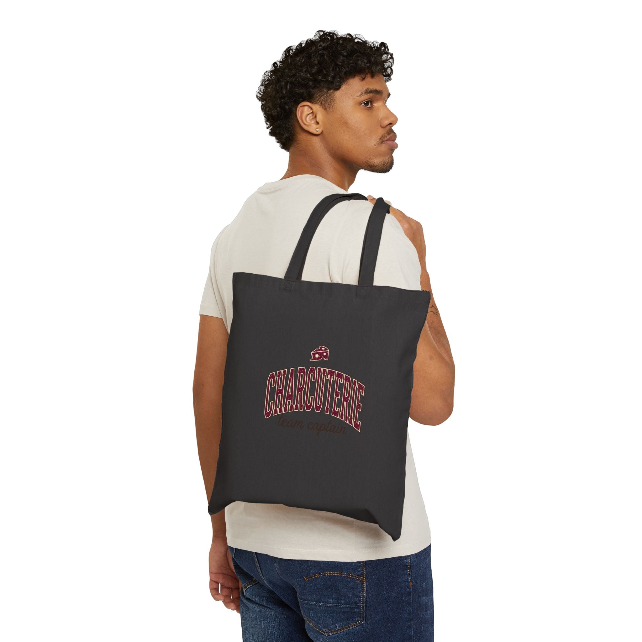 Charcuterie Team Captain Tote | Polka Dot Accent, Retro Preppy Pattern