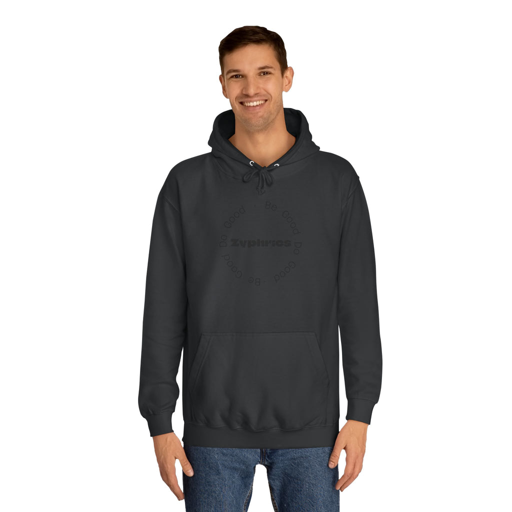 Minimalist ‘Good Vibes’ White Hoodie — College Style Casual Pullover