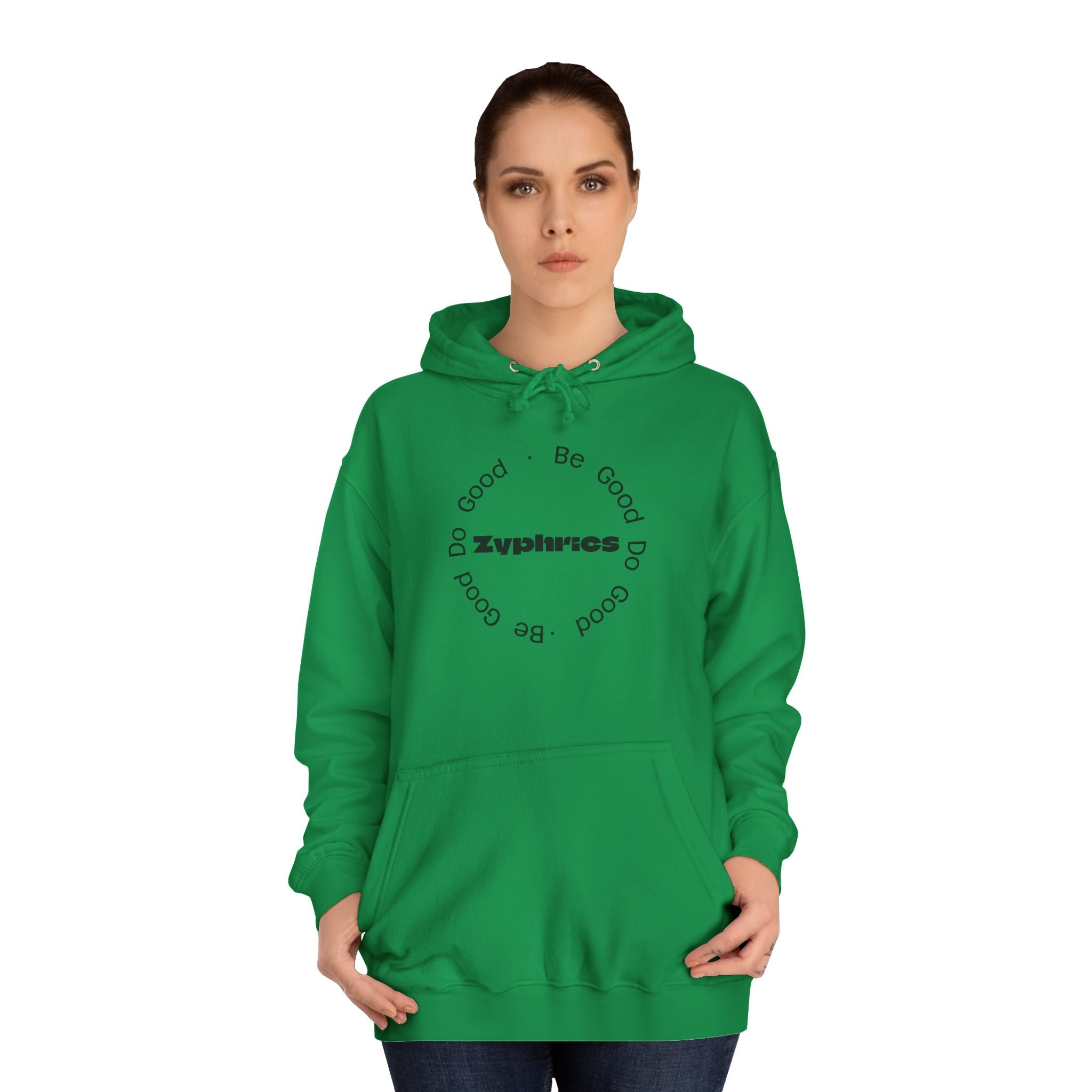 Minimalist ‘Good Vibes’ White Hoodie — College Style Casual Pullover