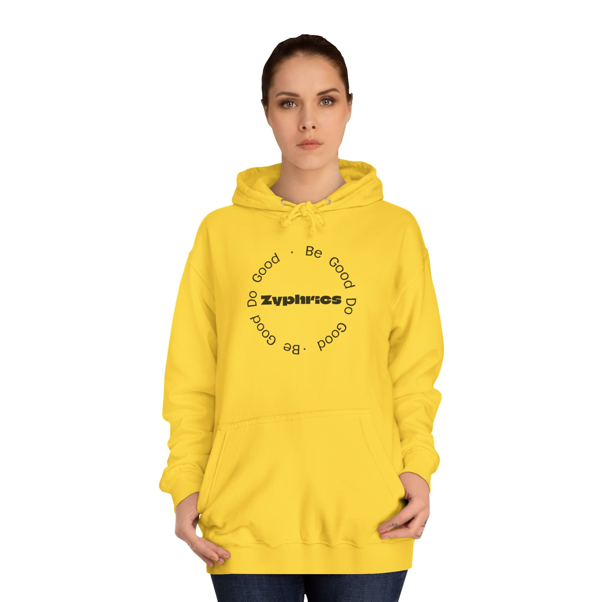 Minimalist ‘Good Vibes’ White Hoodie — College Style Casual Pullover